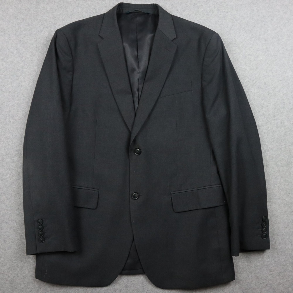Perry Ellis Blazer Mens 42 Short 2-Button Suit Jacket Coat Business Formal Gray